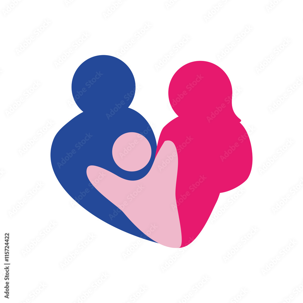 Abstract family concept represented by Parents and child icon. Isolated and flat illustration Abstract family concept represented by Parents and child icon. Isolated and flat illustration