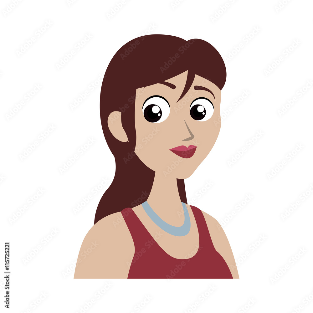 Avatar female concept represented by Woman head icon. Isolated and flat illustration Avatar female concept represented by Woman head icon. Isolated and flat illustration