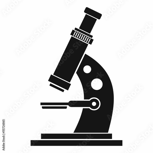 Microscope icon in simple style isolated vector illustration
