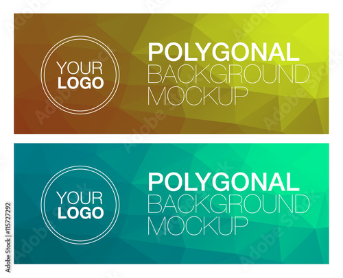 Horizontal polygonal banners