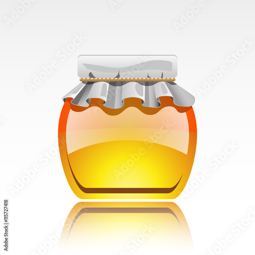 Jar of honey, isolated on white
