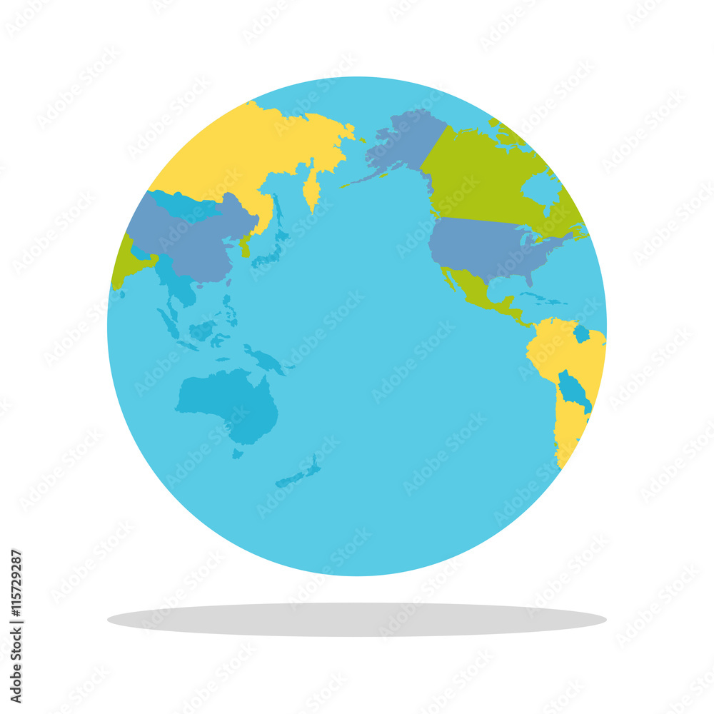 Fototapeta premium Planet Earth with Countries Vector Illustration.