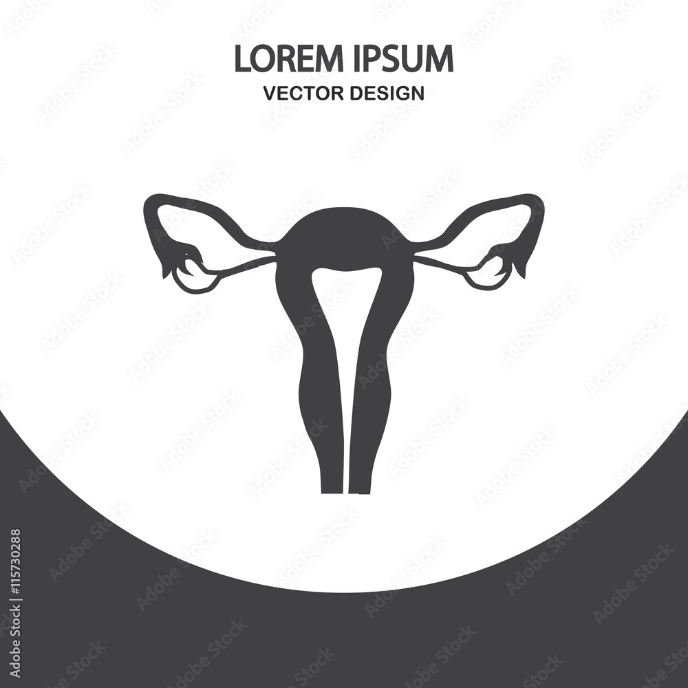 Fototapeta premium Female uterus icon on the background