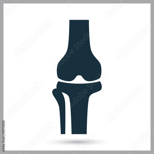 Knee joint icon on the background