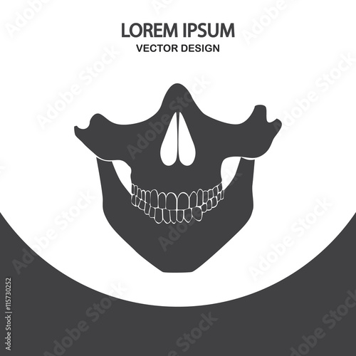 Human jaw icon on the background