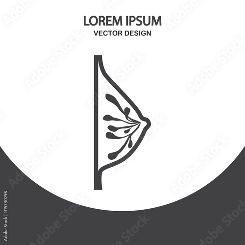 Female breast icon on the background