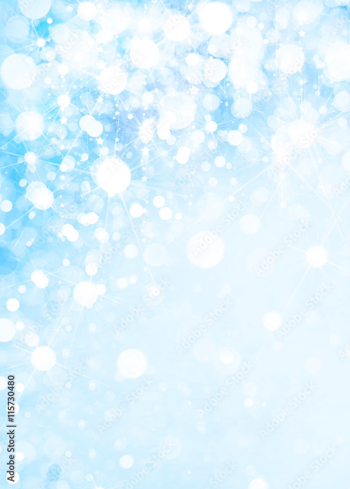 Blue snowfall background.