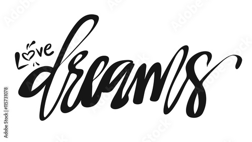 Love Dreams, Hand lettered Typo