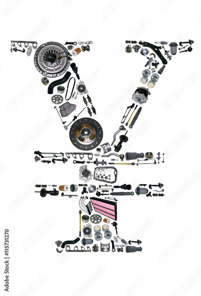 Japan yen money with auto parts for car. Spare parts for car for shop, aftermarket OEM. Yen icon. Many auto parts isolated in money japan yen Japan yen money with auto parts for car. Spare parts for car for shop, aftermarket OEM. Yen icon. Many auto parts isolated in money japan yen