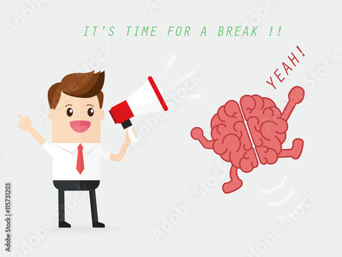 businessman tell brain it's time for a break