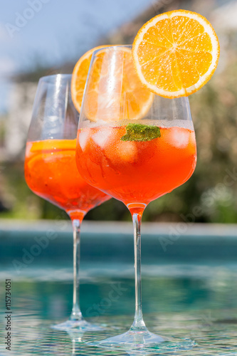 Light drink. Wine-based cocktail. Spritz