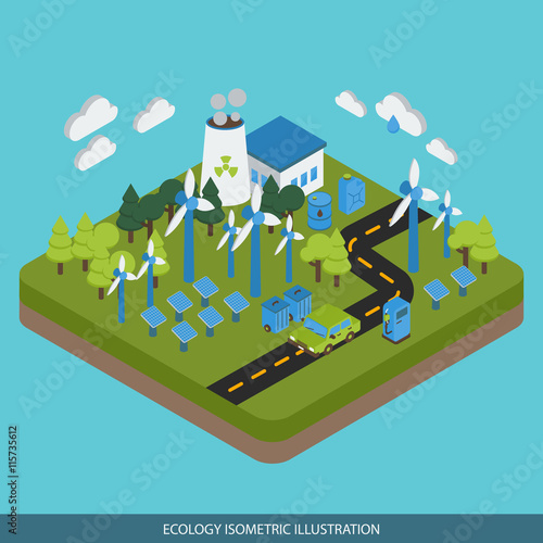 Ecology Isometric Design 