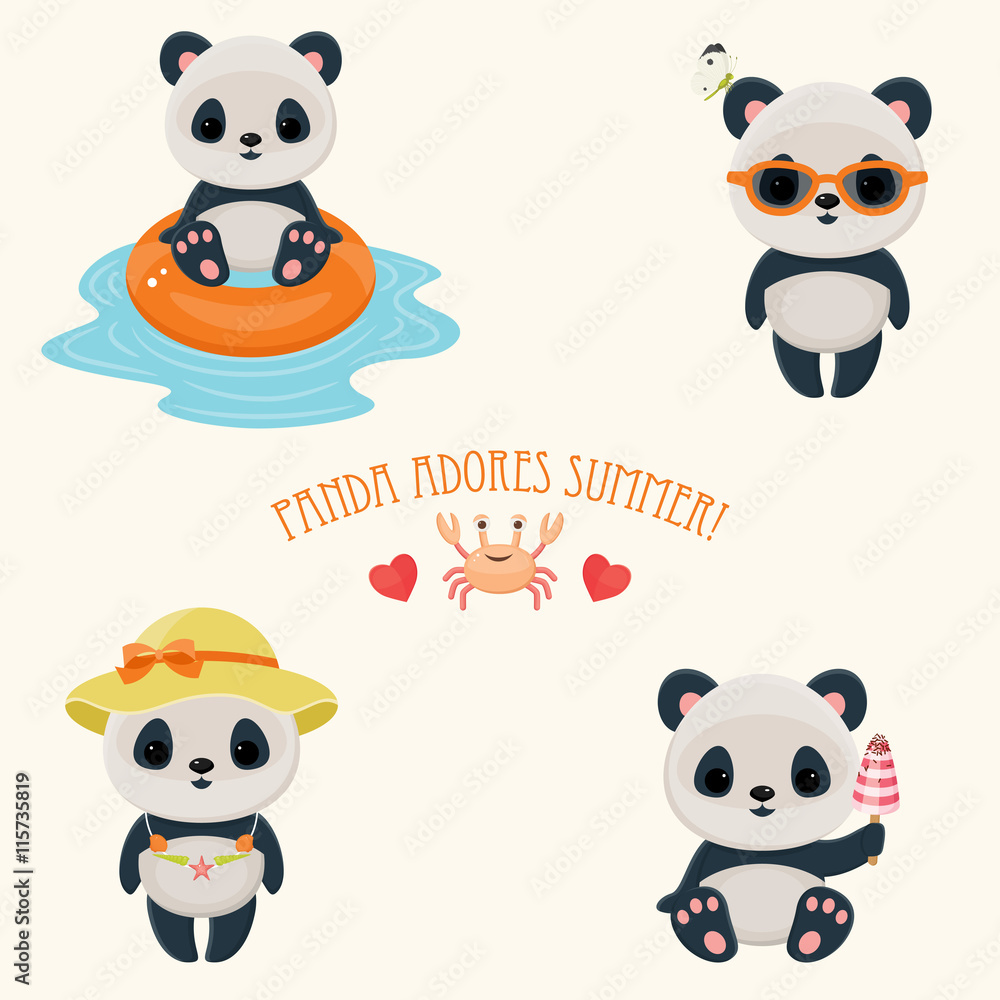 Fototapeta premium Panda during summer time