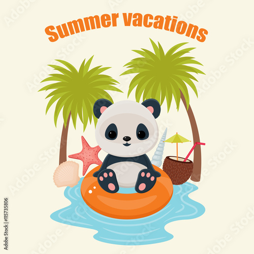 Panda in summer vacations