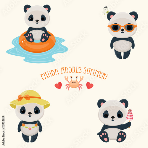 Fototapeta Naklejka Na Ścianę i Meble -  Panda during summer time