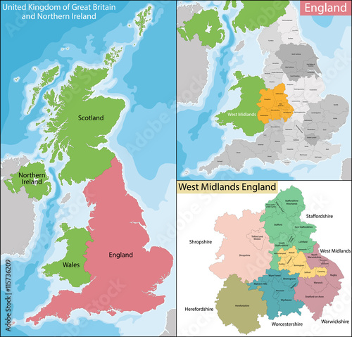 Map of West Midlands England