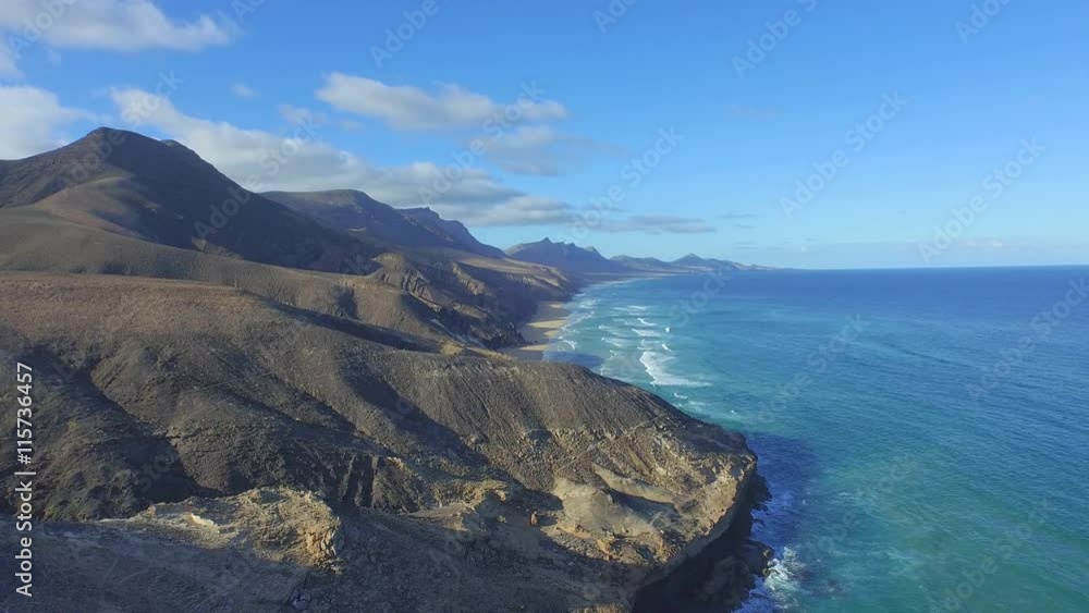 AERIAL: Stunning Cofete beach in Canary Islands AERIAL: Stunning Cofete beach in Canary Islands