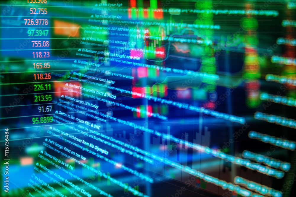 Graph of stock market data and financial Graph of stock market data and financial
