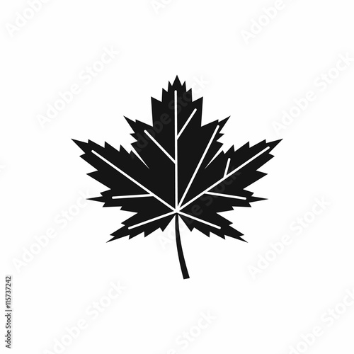 Maple leaf icon in simple style isolated vector illustration