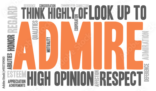 Admire word cloud on a white background. 