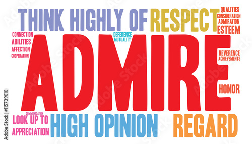 Admire word cloud on a white background. 