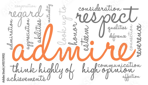 Admire word cloud on a white background. 