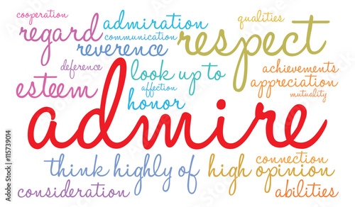 Admire word cloud on a white background. 
