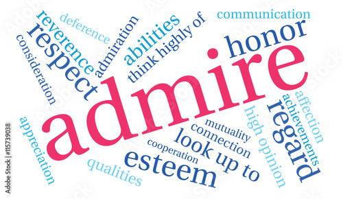 Admire word cloud on a white background. 