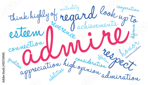 Admire word cloud on a white background. 