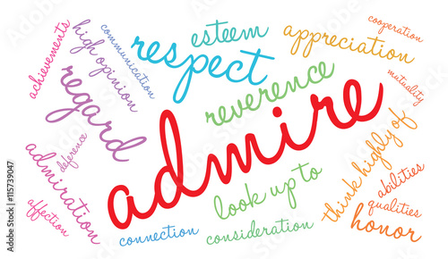 Admire word cloud on a white background. 