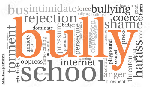 Bully word cloud on a white background. 