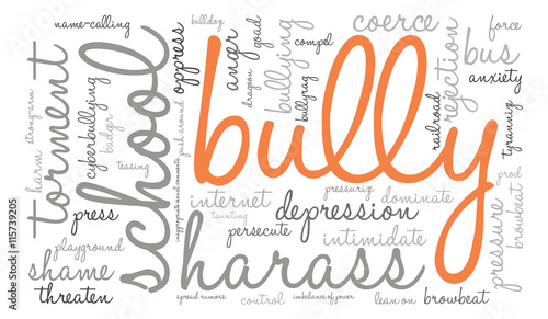 Bully word cloud on a white background. 