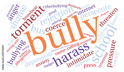 Bully word cloud on a white background. 