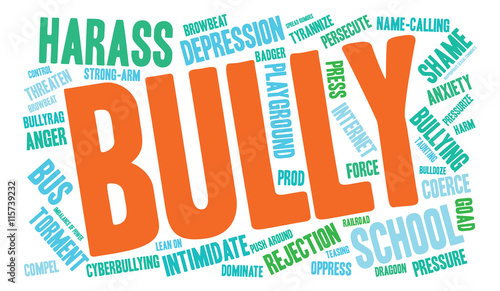 Bully word cloud on a white background. 