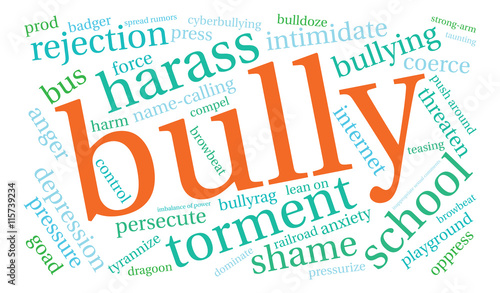 Bully word cloud on a white background. 