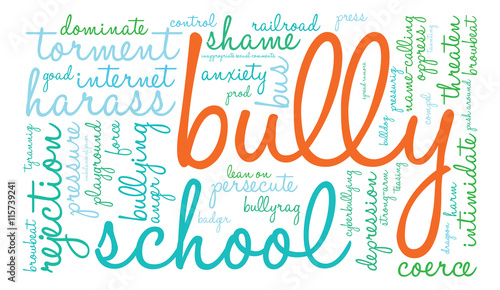 Bully word cloud on a white background. 