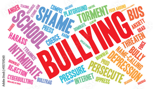 Bullying word cloud on a white background. 