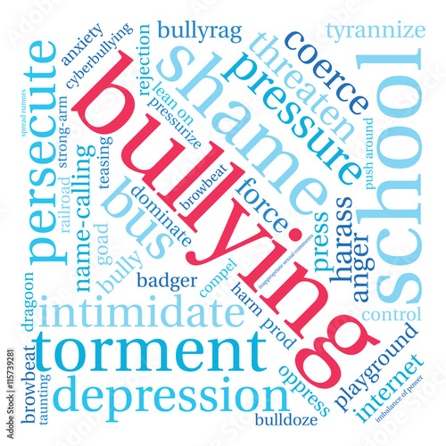 Bullying word cloud on a white background. 