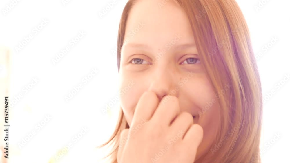 Teen girl having fun and taking selfies with funny faces, 4K UHD. Teen girl having fun and taking selfies with funny faces, 4K UHD.
