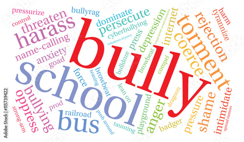 Bully word cloud on a white background. 