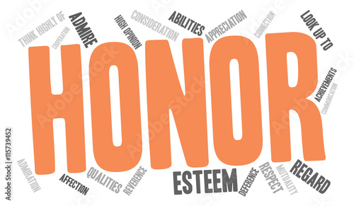 Honor word cloud on a white background. 