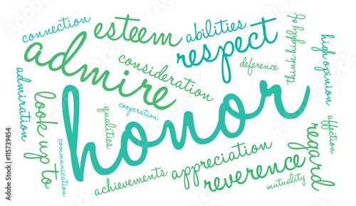Honor word cloud on a white background. 