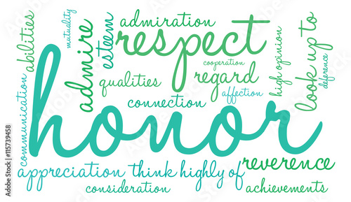 Honor word cloud on a white background. 