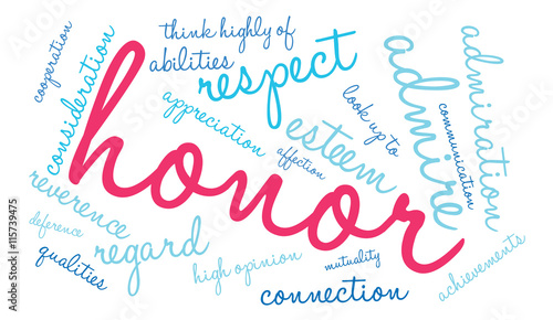 Honor word cloud on a white background. 