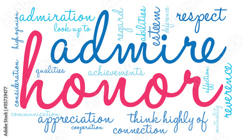Honor word cloud on a white background. 