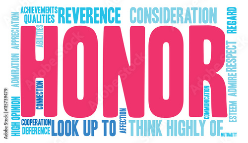 Honor word cloud on a white background. 