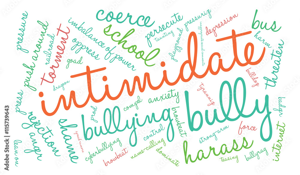 Intimidate word cloud on a white background. Intimidate word cloud on a white background.