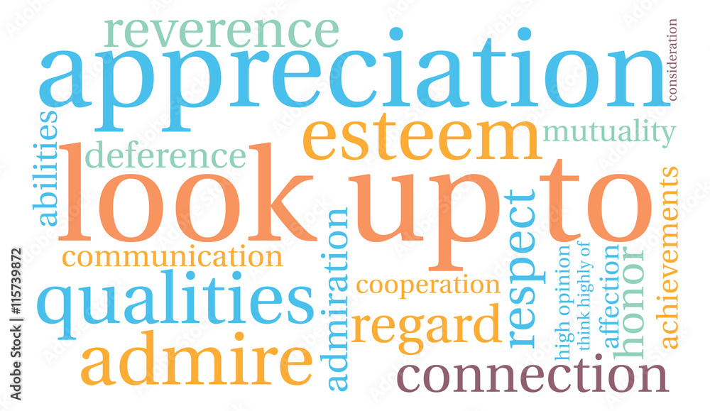 Look Up To word cloud on a white background. Look Up To word cloud on a white background.