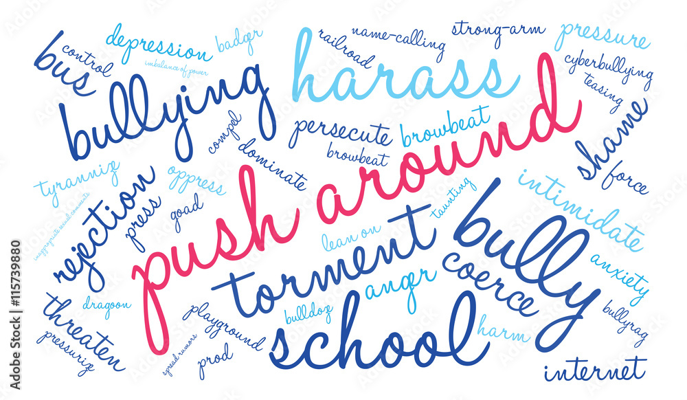 Push Around word cloud on a white background. 