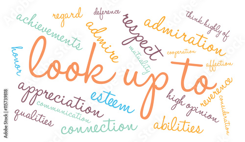 Look Up To word cloud on a white background. 
